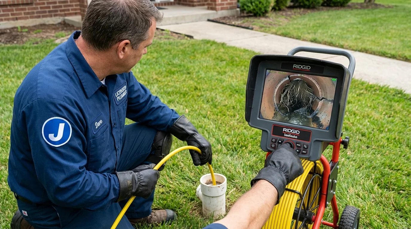 Sewer camera inspection being performed by Johns Plumbing LLC in Grambling